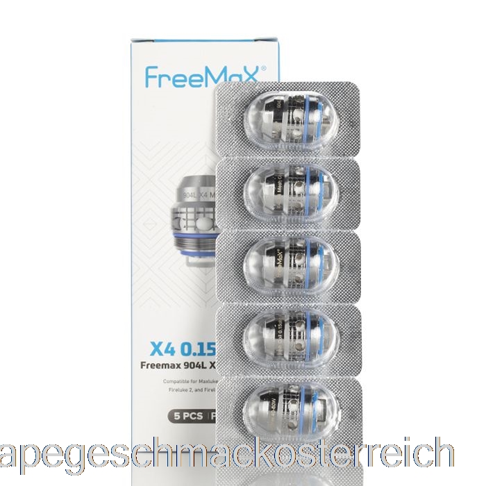 Freemax Maxluke 904l X Ersatzspulen 0,15 Ohm 904l X4 Quad-Mesh-Spulen Vape-Geschmack